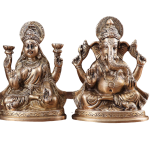 Pure Brass Ganesha Lakshmi Idol Set - 6" Height